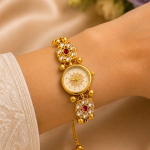 Kashmiri Kundan Bracelet Watch