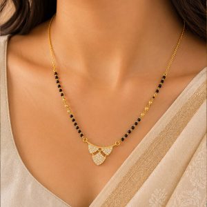 Graceful Gold-Plated American Diamond Mangalsutra