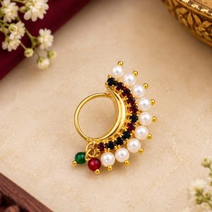 Pearl & Ruby Maharashtrian Nath | Traditional Nath